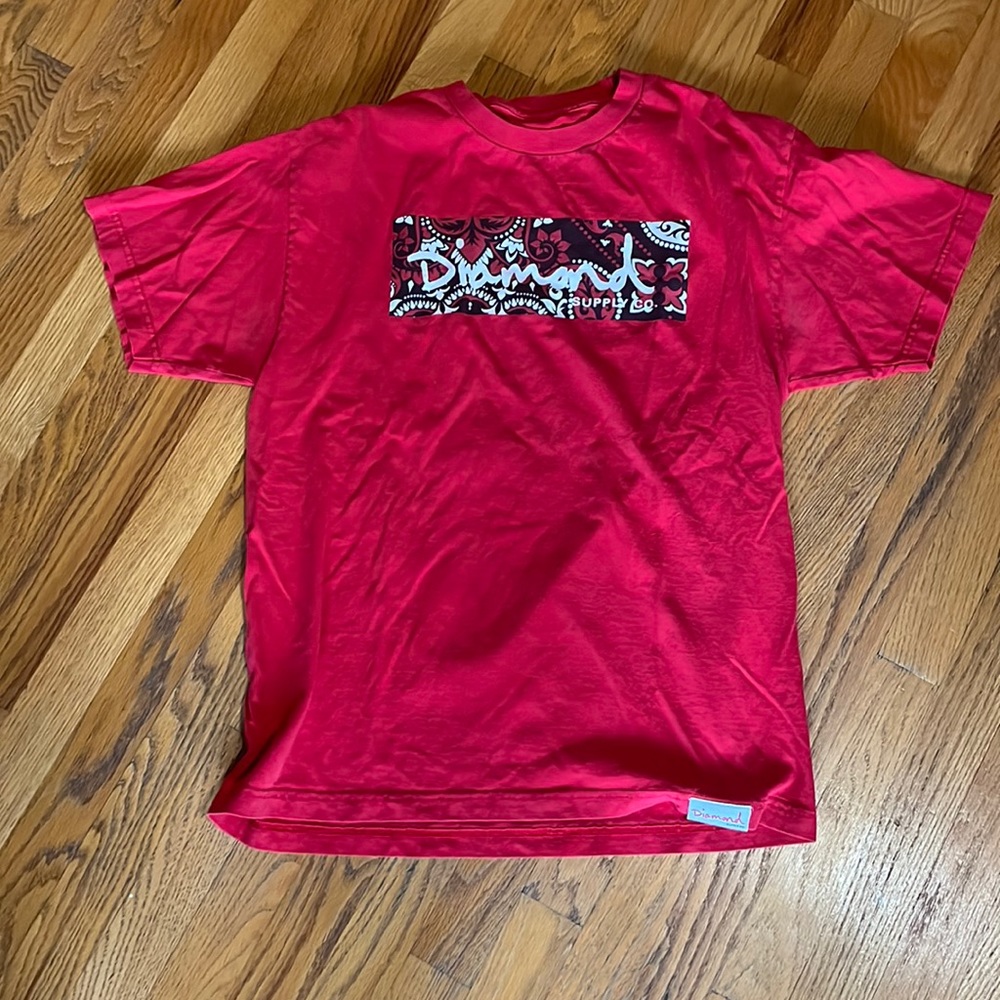 Diamond Co Red bandana box logo tshirt